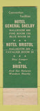 Matchbook Cover - Hotel General Shelby Bristol VA