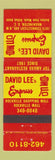 Matchbook Cover - David Lee's Empress Chinese Restaurant Washington DC