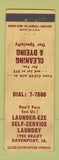 Matchbook Cover - Lauder Eze Self Service Laundry Davenport IA
