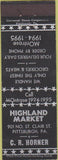 Matchbook Cover - Mighland Market Pittsburgh PA