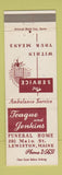 Matchbook Cover - Teague and Jenkins Funeral Home Lewiston ME