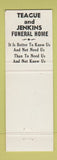 Matchbook Cover - Teague and Jenkins Funeral Home Lewiston ME