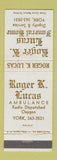 Matchbook Cover - Roger Lucas Funeral Home York ME? WEAR