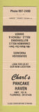 Matchbook Cover - Charl's Pancake Haven Florence OR