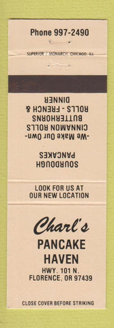 Matchbook Cover - Charl's Pancake Haven Florence OR