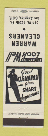 Matchbook Cover - Warren Cleaners Los Angeles CA