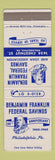 Matchbook Cover - Benjamin Franklin Federal Savings Philadelphia PA
