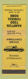 Matchbook Cover - Hampton Todd Funeral Home Carthage IN WEAR