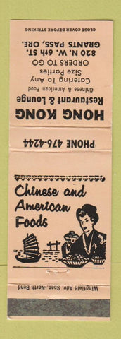 Matchbook Cover - Hong Kong Chinese Restaurant Grants Pass OR WEAR