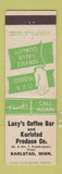 Matchbook Cover - Lucy's Coffee Bar Karlstad Produce MN