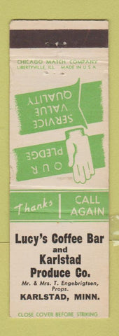 Matchbook Cover - Lucy's Coffee Bar Karlstad Produce MN