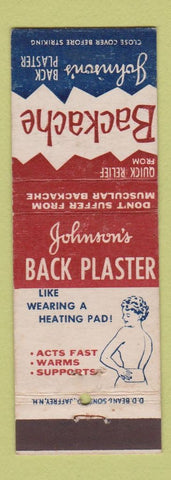 Matchbook Cover - Johnson's Back Plaster girlie
