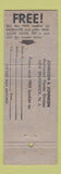 Matchbook Cover - Johnson's Back Plaster girlie
