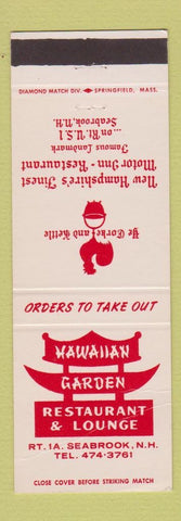 Matchbook Cover - Hawaiian Garden Restaurant Seabrook NH WEAR