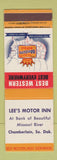 Matchbook Cover - Lee's Motor Inn Chamberlain SD Best Western