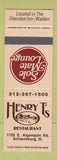 Matchbook Cover - Sole Mate Lounge Henry T's Schaumburg IL Sheraton Inn