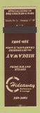 Matchbook Cover - Hideaway Restaurant Champaign IL