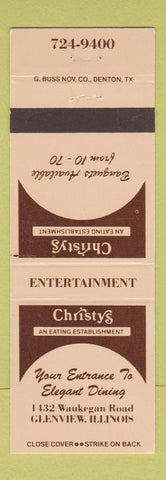 Matchbook Cover - Christy's Restaurant Glenview IL