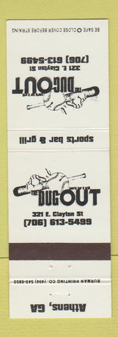Matchbook Cover - Dug Out Restaurant Athens GA
