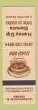 Matchbook Cover - Honey Dip Donuts Oshawa ON