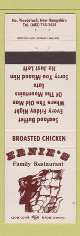 Matchbook Cover - Ernie's Family Restaurant North Woodstock NH