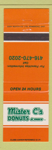 Matchbook Cover - Mister C's Donuts Canada