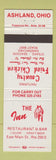 Matchbook Cover - The Inn Restaurant Bar Ashland OH Fried Chicken