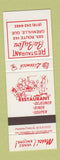 Matchbook Cover - Restaurant Ba Ba Lou Greenville QC