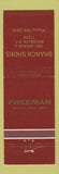 Matchbook Cover - Freeman Men's Shoes Branca Brooklyn NY
