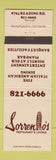 Matchbook Cover - Sorrento's Restaurant Italian