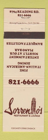 Matchbook Cover - Sorrento's Restaurant Italian