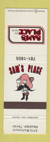Matchbook Cover - Sam's Place Houston TX Del Norte