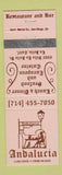 Matchbook Cover - Andalucia Restaurant La Jolla CA
