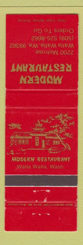 Matchbook Cover - Modern Restaurant Chinese Walla Walla WA