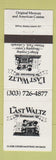 Matchbook Cover - Last Waltz Restaurant Winter Park Colorado