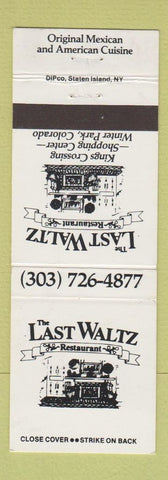 Matchbook Cover - Last Waltz Restaurant Winter Park Colorado