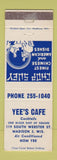 Matchbook Cover - Yee's Cafe Madison WI