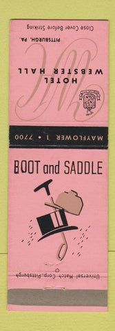 Matchbook Cover - Hotel Webster Hall Pittsburgh PA Boot and Saddle