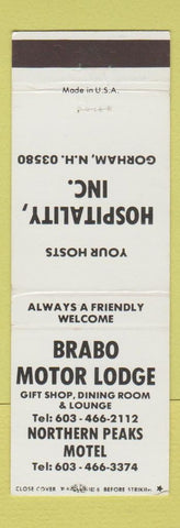Matchbook Cover - Brabo Motor Lodge Northenr Peaks Motel Gorham NH