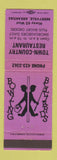 Matchbook Cover - Town Country Restaurant bowling billiards Berryville AR