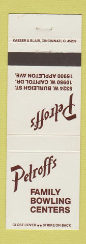 Matchbook Cover - Petroff's Bowling