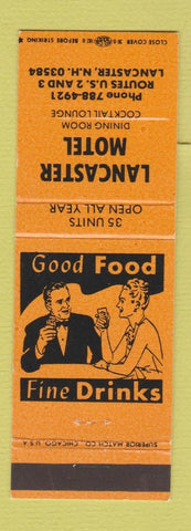 Matchbook Cover - Lancaster Motel Lancaster NH