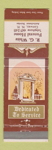 Matchbook Cover - RG White Funeral Home Conway NH