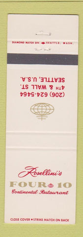 Matchbook Cover - Rosellini's Four 10 Restaurant Seattle WA