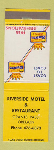 Matchbook Cover - Riverside Motel Grants Pass OR Best Western