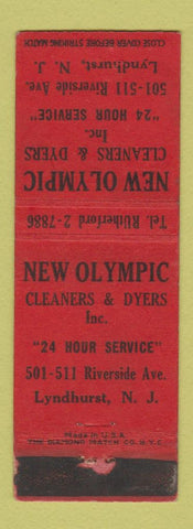 Matchbook Cover - New Olympic Cleaners Dyers Lyndhurst NJ WORN