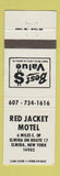 Matchbook Cover - Red JACket Motel Elmira NY WORN