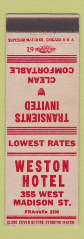 Matchbook Cover - Western Hotel Chicago?