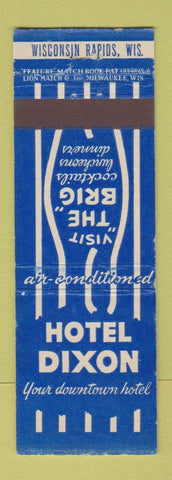 Matchbook Cover - Hotel Dixon Wisconsin Rapids WI feature