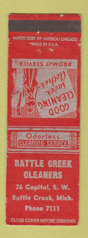 Matchbook Cover - Battle Creek Cleaners MI